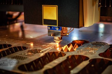 CNC lazer kesimi metal, modern endüstriyel teknoloji. .
