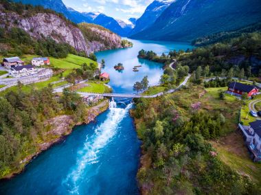 Beautiful Nature Norway aerial photography. clipart