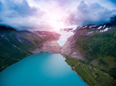 Svartisen Glacier in Norway Aerial view. clipart