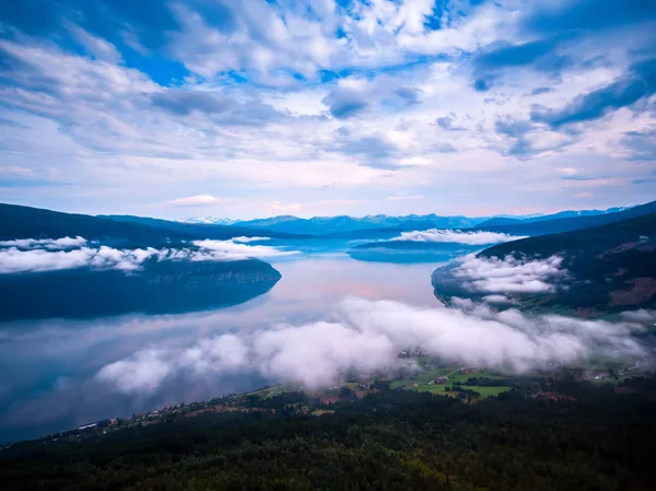 美丽的大自然挪威航空摄影. — 图库照片