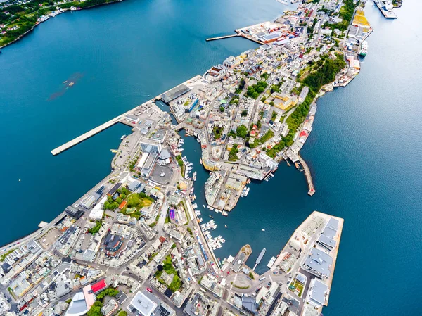 Ville d'Alesund Norvège Images Aériennes — Photo