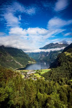 Geiranger fiyort, Norveç.