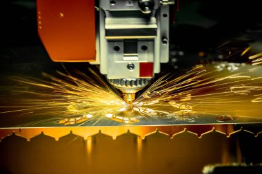 CNC lazer kesimi metal, modern endüstriyel teknoloji. .