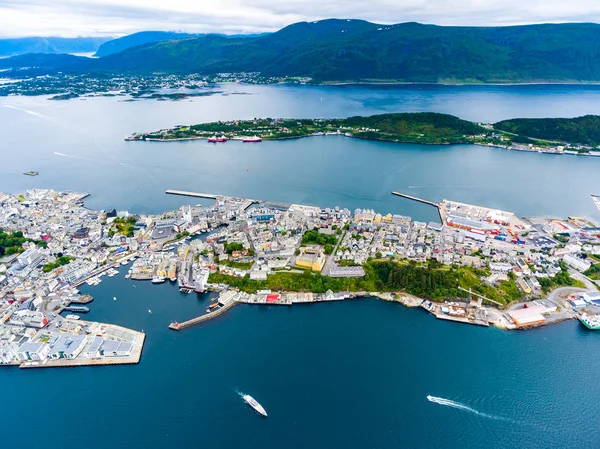 Ciudad de Alesund Noruega Imágenes aéreas —  Fotos de Stock