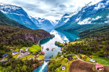 Beautiful Nature Norway aerial photography. clipart