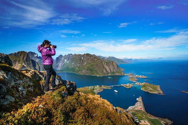 Natuur fotograaf Noorwegen Lofoten archipel. — Stockfoto