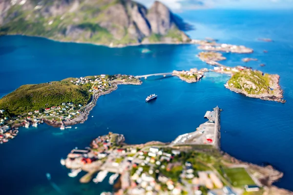Schöne Natur Norwegen Luftaufnahme des Campingplatzes zum Entspannen. — Stockfoto