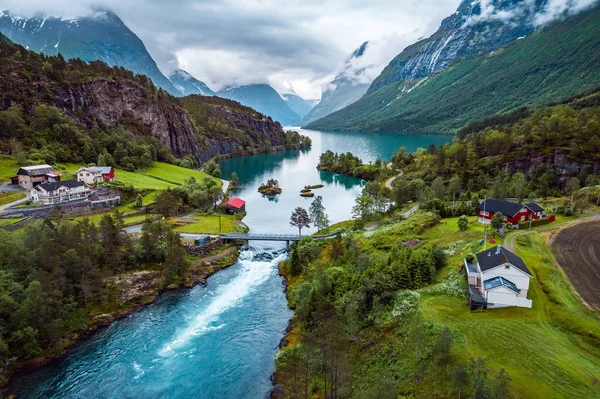 Piękna przyroda Norwegii fotografii lotniczej. — Zdjęcie stockowe