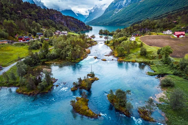 Όμορφη φύση Νορβηγία αεροφωτογραφιών. — Φωτογραφία Αρχείου