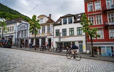 Bergen, Norveç - Haziran 15,2017: Bergen olduğu bir şehir ve Belediye