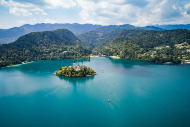 Slovenia Beautiful Nature - resort Lake Bled. clipart