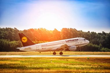 FRANKFURT,GERMANY: JUNE 22, 2017: Airbus A319 LUFTHANSA. clipart