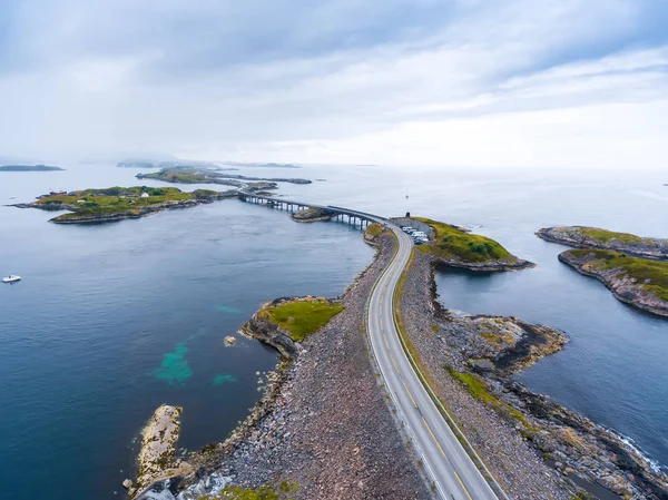 Ocean Atlantycki droga fotografia lotnicza. — Zdjęcie stockowe