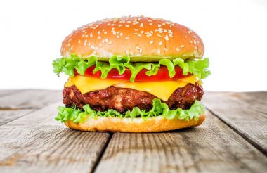 Tasty and appetizing hamburger cheeseburger clipart
