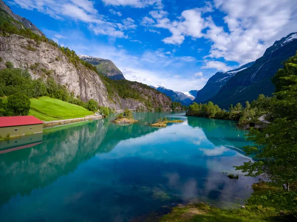 Gyönyörű Norvégia természet légi fényképezés. — Stock Fotó