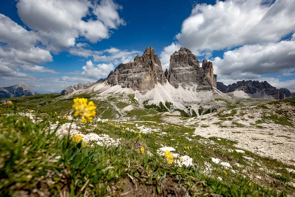 Parc naturel national du Panorama Tre Cime Dans les Alpes Dolomites. Sois — Photo