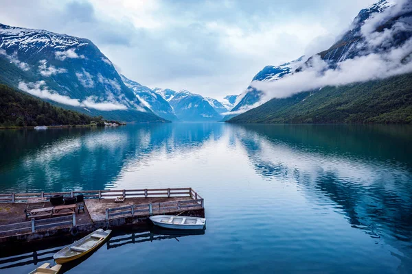 Lovatnet lake Beautiful Nature Norway. — Stock Photo, Image