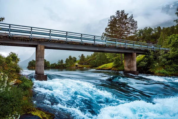 Lovatnet lake Beautiful Nature Norway. — Stock Photo, Image