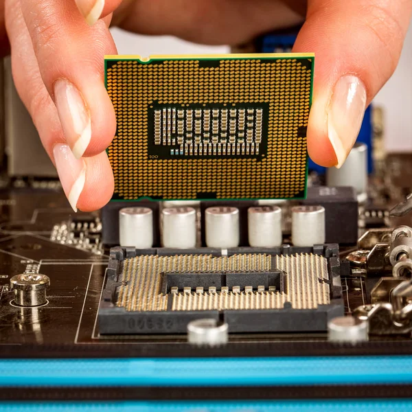 Nowoczesnego procesora i płyty głównej — Zdjęcie stockowe