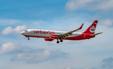 Frankfurt, Almanya: 23 Haziran 2017: Airbus A320 Air Berlin yapıldı Ger