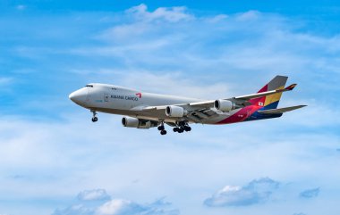 Frankfurt, Almanya: 23 Haziran 2017: Boeing 747 Asiana Airlines 