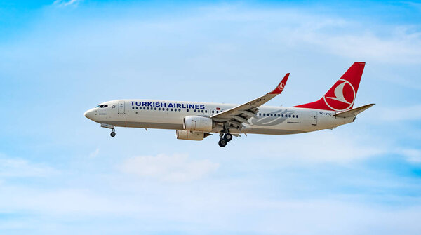 AIRPORT FRANKFURT,GERMANY: JUNE 23, 2017: Boeing 737-800 Turkish