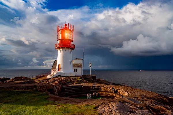 Fyr Lindesnes Lighthouse, Norwegia — Zdjęcie stockowe