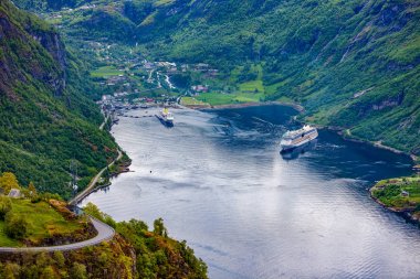 Geiranger fiyort, Norveç.