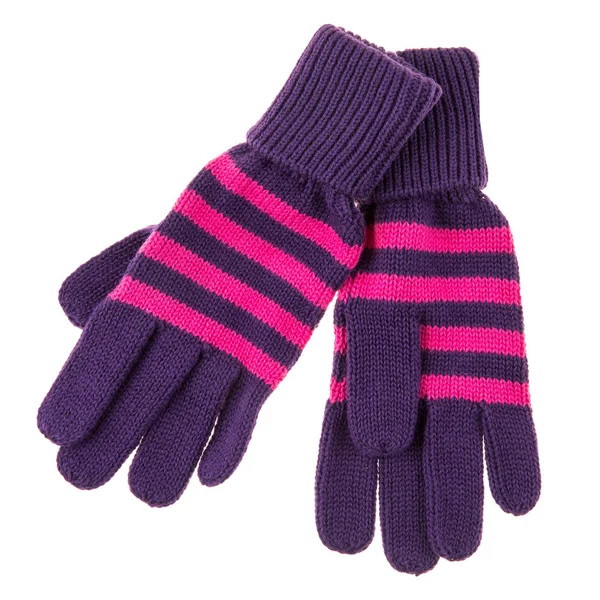 Pletené vlněné dětské rukavice — Stock fotografie
