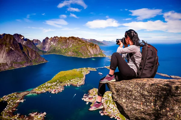 Fotógrafo de naturaleza Noruega archipiélago de Lofoten . — Foto de Stock