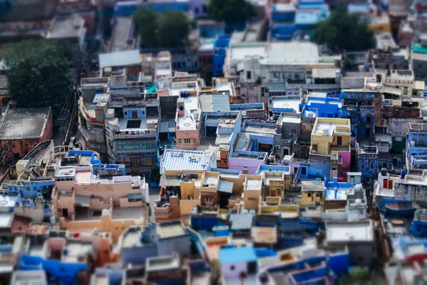 Tilt shift lens - Jodhpur (ook blauwe stad) is de tweede-larges — Stockfoto