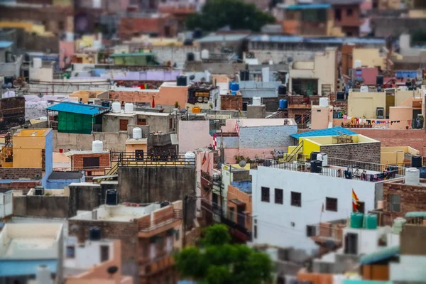 倾斜移位镜头- - Jodhpur（也是蓝色城市）是第二大镜头 — 图库照片