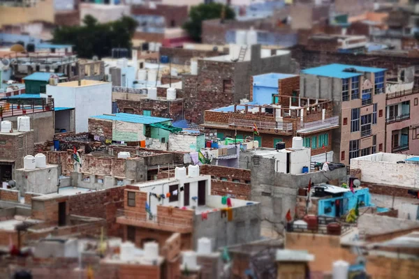 Tilt shift lens - Jodhpur (ook blauwe stad) is de tweede-larges — Stockfoto