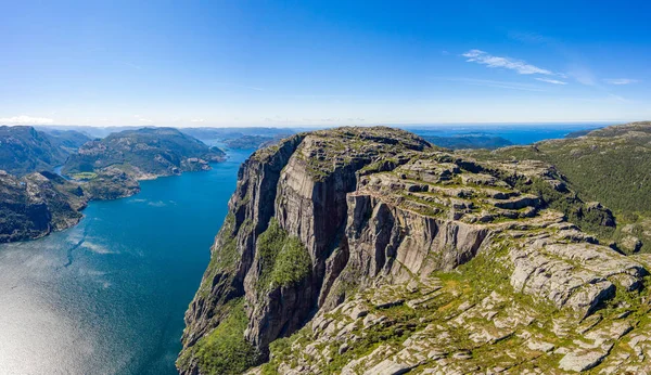 Pulpit skała Preikestolen piękny natura Norwegia — Zdjęcie stockowe