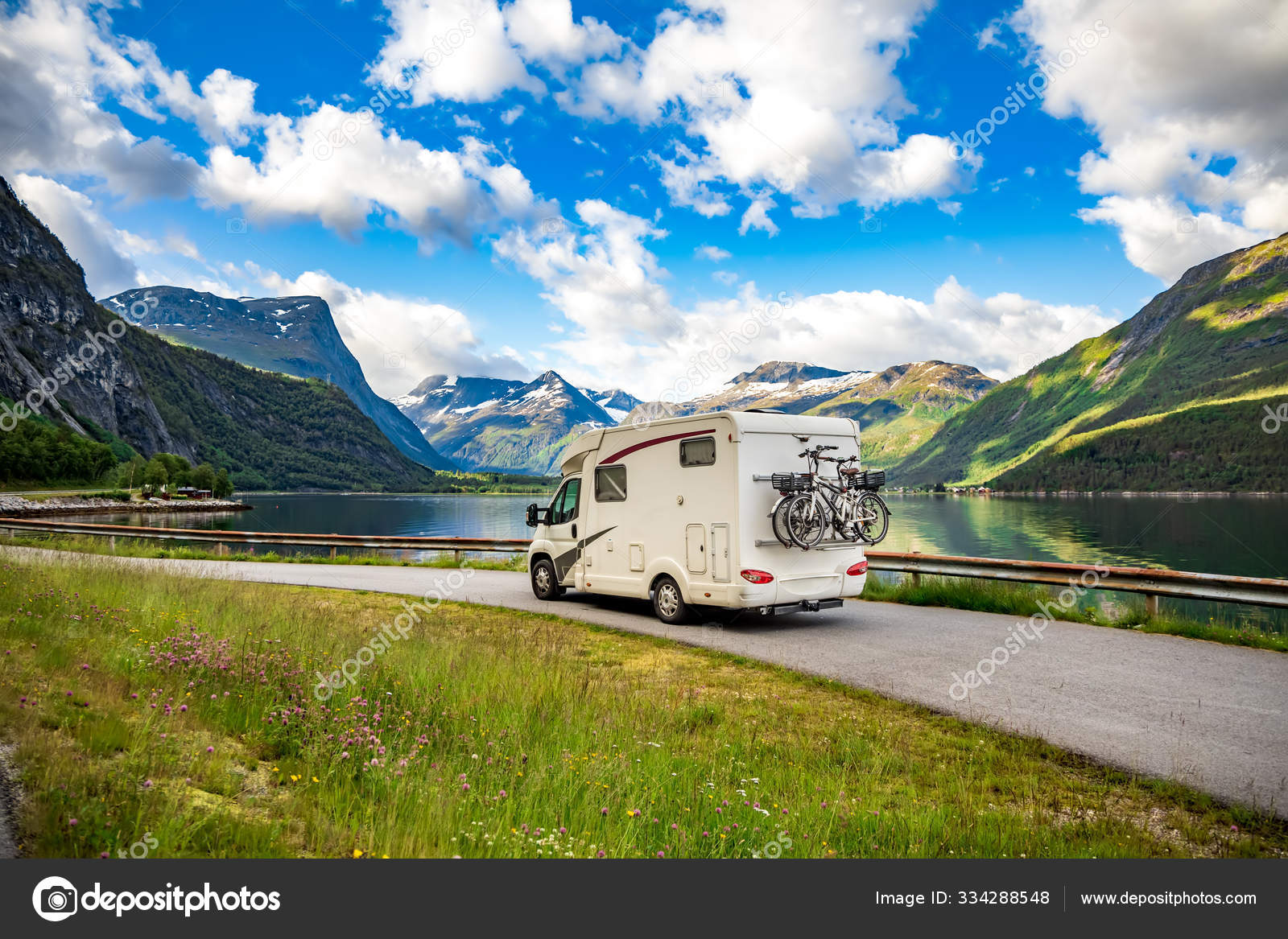 Family vacation travel RV, holiday trip in motorhome — Stock Photo