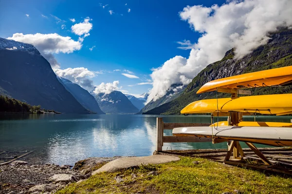 Lovatnet lago Hermosa naturaleza Noruega . —  Fotos de Stock