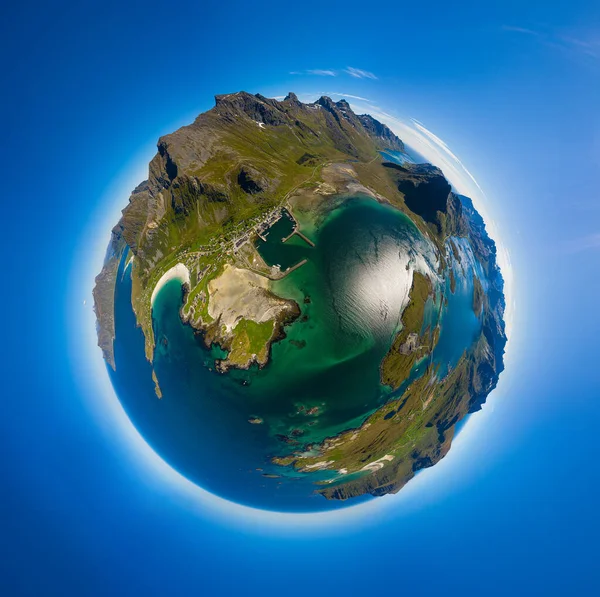 Mini Planet Lofoten Archipelago County Nordland Norway Known Distinctive Scenery — Stock Photo, Image