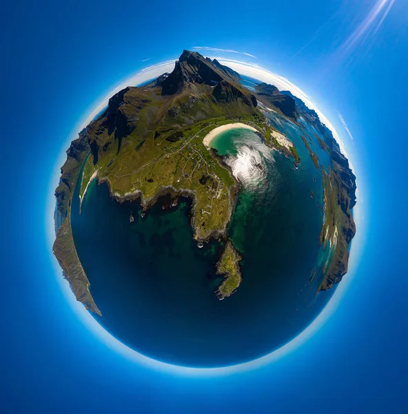 Mini Planeta Lofoten Arquipélago Localizado Condado Nordland Noruega Conhecido Por — Fotografia de Stock