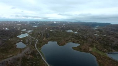 Kuzey Norveç 'teki Barents Denizi kıyısı Kuzey Burnu' ndan (Nordkapp) hava görüntüleri.