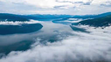 Hava görüntüleri. Güzel doğa Norveç..