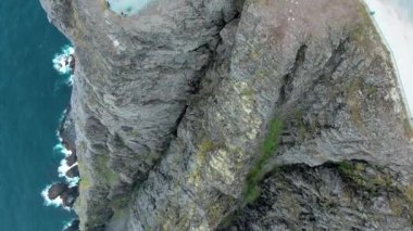 Kuzey Norveç 'teki Barents Denizi kıyısı Kuzey Burnu' ndan (Nordkapp) hava görüntüleri.