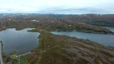 Kuzey Norveç 'teki Barents Denizi kıyısı Kuzey Burnu' ndan (Nordkapp) hava görüntüleri.