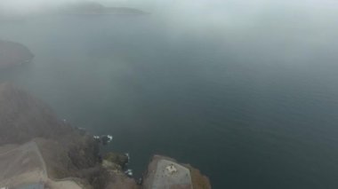 Kuzey Norveç 'teki Barents Denizi kıyısı Kuzey Burnu' ndan (Nordkapp) hava görüntüleri.