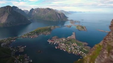Lofoten takımadaları. Hava görüntüleri.