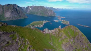 Lofoten takımadaları. Hava görüntüleri.