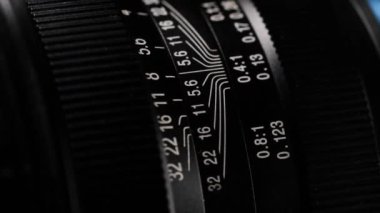 Eski lensin makro yakın çekimi.