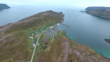 Kuzey Norveç 'teki Barents Denizi kıyısı Kuzey Burnu' ndan (Nordkapp) hava görüntüleri.