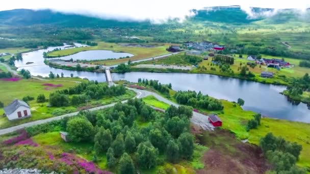 Luftaufnahmen schöne Natur Norwegen. — Stockvideo