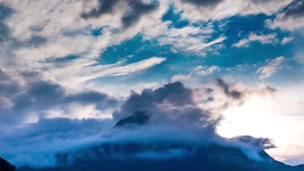 Beautiful clouds in motion timelapse the mountains of Norway — Stock Video