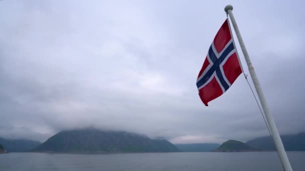 Norvegia bandiera Natura Norvegia — Video Stock